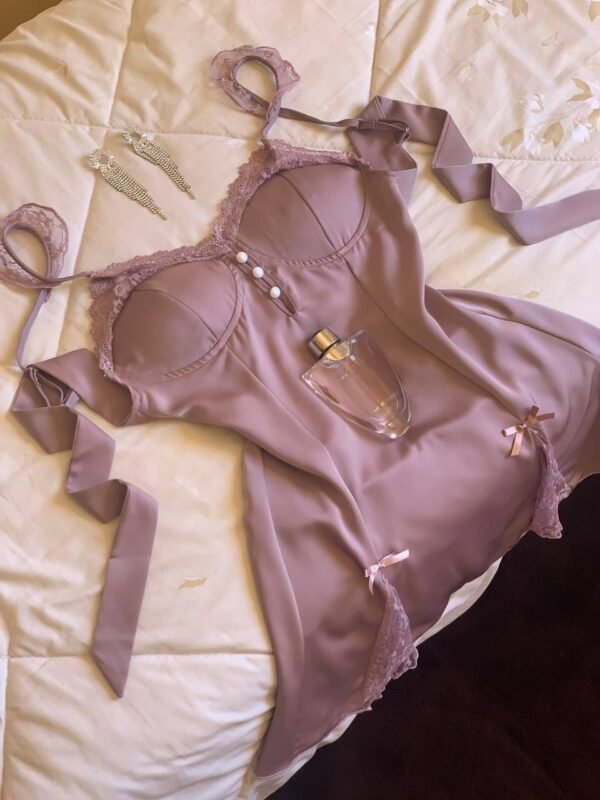 Robe Vintage en Velours Rouge - Image 5