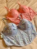 Floral Love Soutien-gorge de lingerie bleu