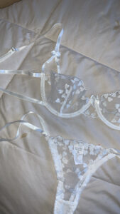 2 Pieces lingerie sexy cœur blanc