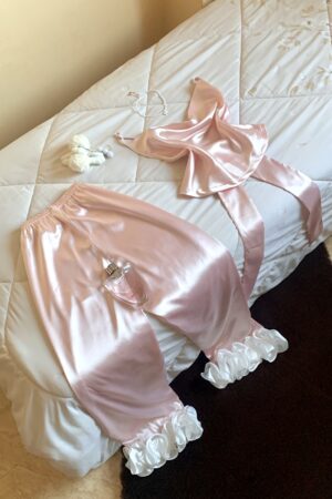 pyjama satin dusty pink