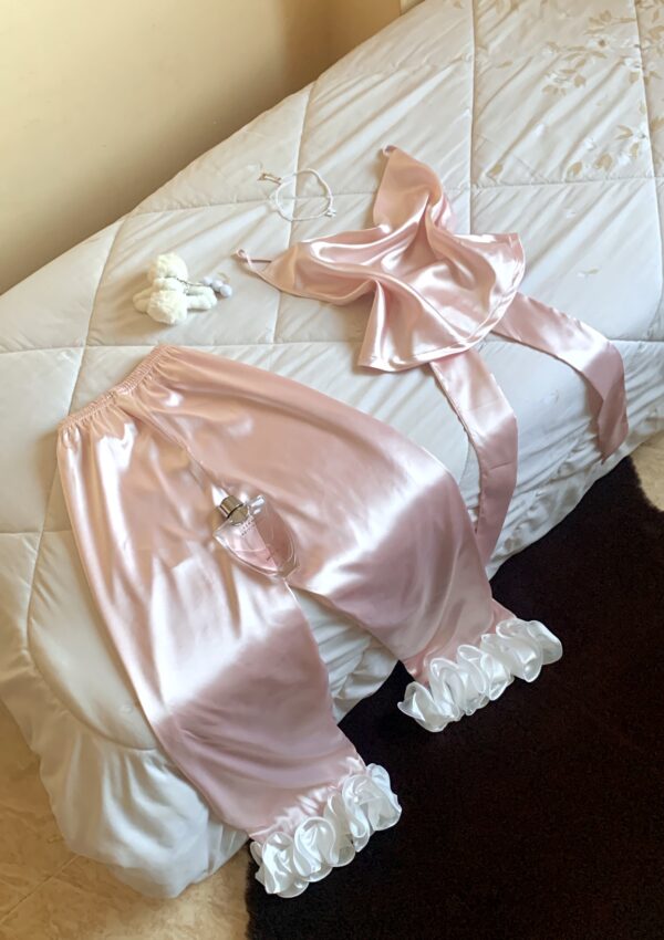 pyjama satin dusty pink