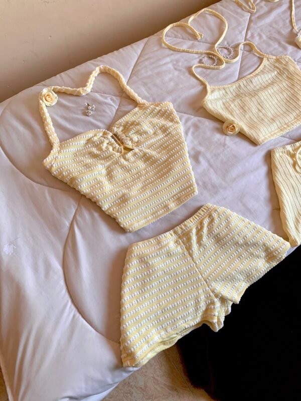 Set Pyjama Short Jaune - Image 2