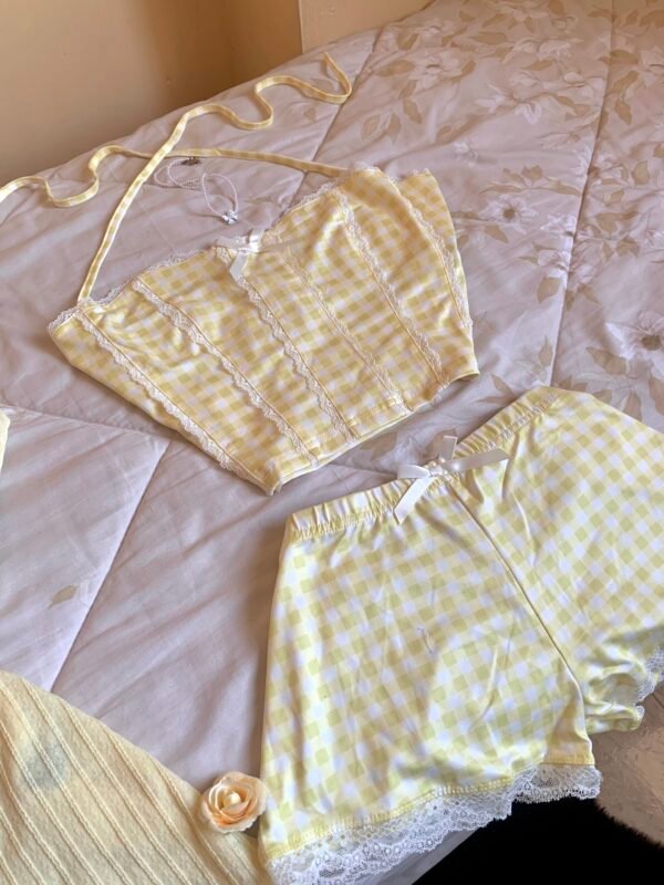 Set Pyjama Short Jaune - Image 4