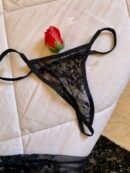 chemise de nuit brodée dentelle fronde longue + string