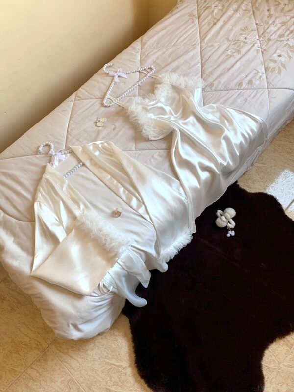 طقم النعومة ☁️ Ensemble 2 pcs blanc courte