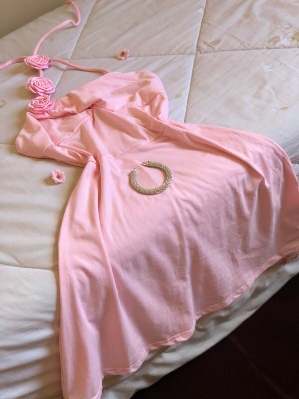 Robe Vintage en Velours Rouge - Image 7
