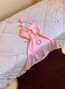 Robe mini des fleure 3D rose