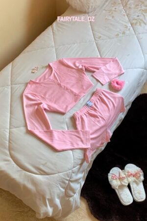 Pyjama short automne rose Clair buttonée