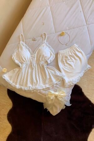 comfortcana pyjama short beige dottee